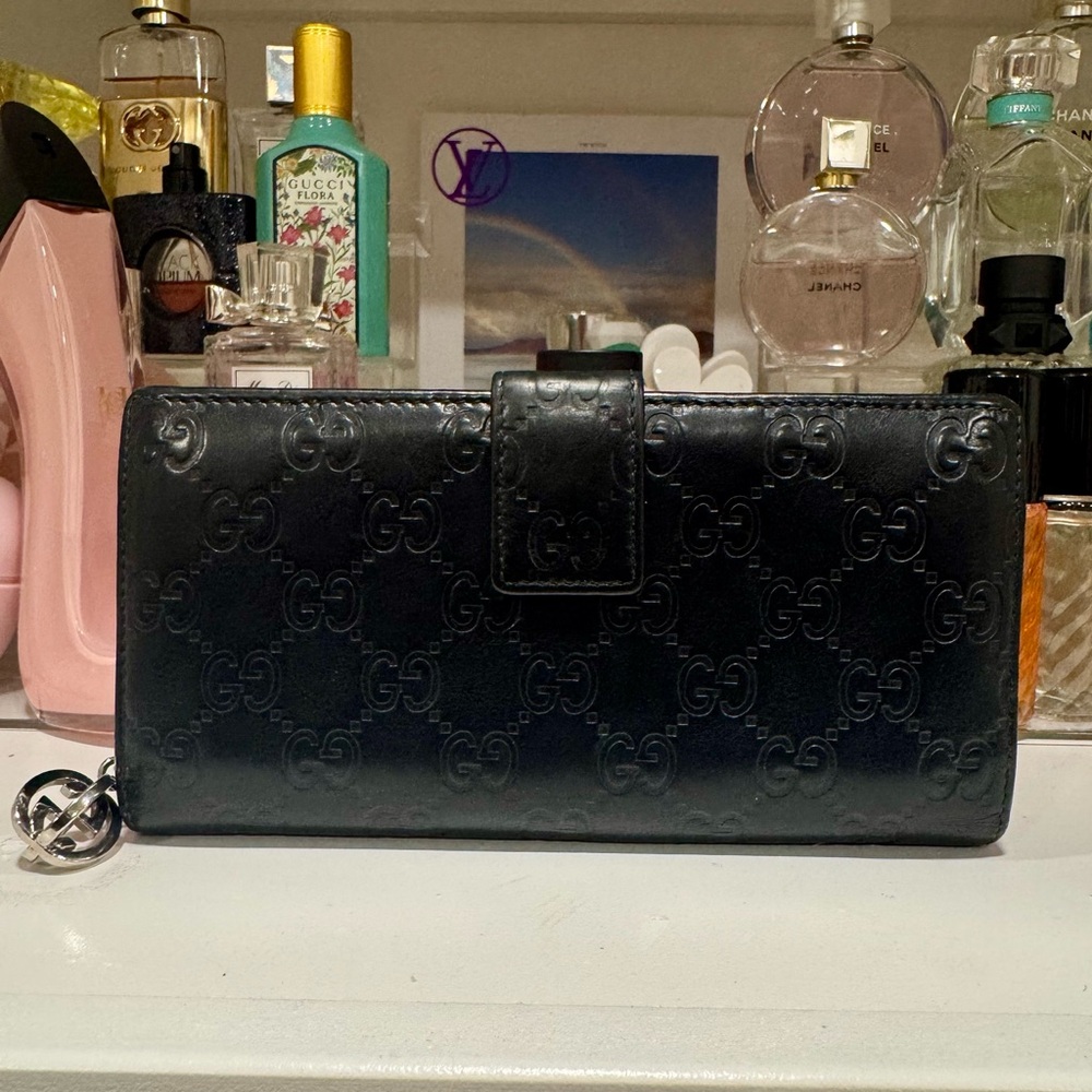 Authentic Gucci Black Guccissima Leather Continental Wallet - Picture 1 of 13